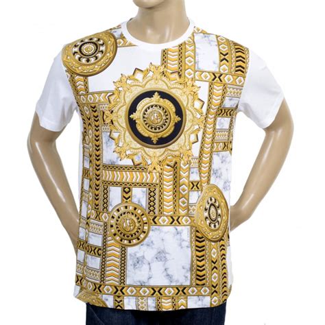 versace shirt white and gold